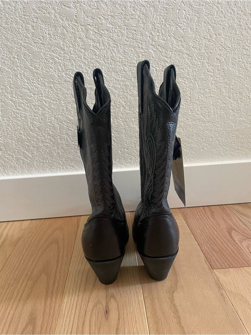 NWT Masterson Boot Co Black Leather Embroidered Western Cowboy Boots 7.5 - Picture 5 of 9